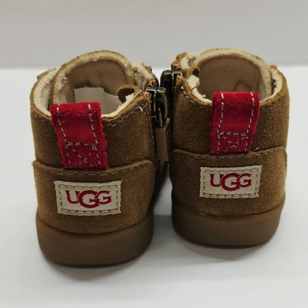 UGG Bixbee Koala Stuffie Infant Suede Boots Chestnut Red Size 0/1 1097114I